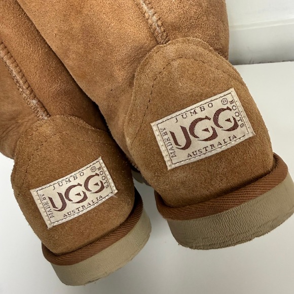 Jumbo UGG Boots Australia Classic Chestnut Suede Sheepskin Lined Size 12 Cozy - Picture 5 of 14
